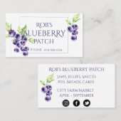 Waterverf Visitekaartje bosbessen (Voorkant / Achterkant)