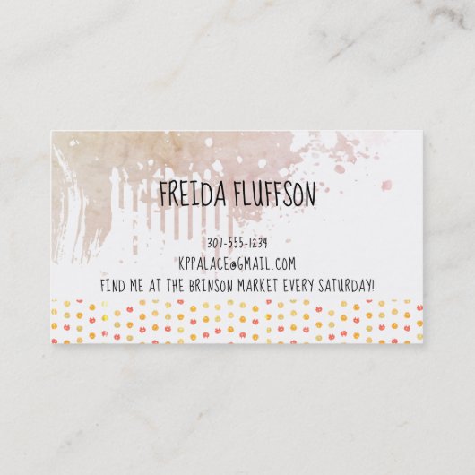 Waterverf visitekaartje brei- en haakwerk (Achterkant)