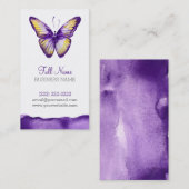 Waterverf Visitekaartje Design, Violet Butterfly (Voorkant / Achterkant)