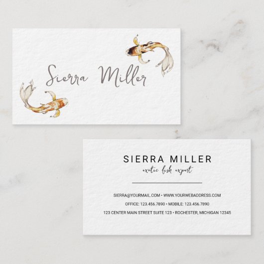 Waterverf visitekaartje koi (Voorkant / Achterkant)