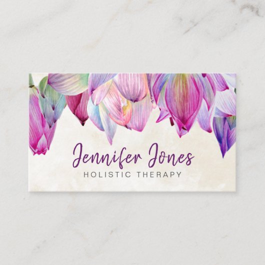 Waterverf Visitekaartje Lotus Flowers (Voorkant)