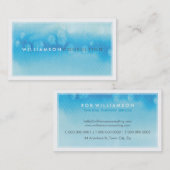 WATERVERF VISITEKAARTJE :: Modern trendy blauw (Voorkant / Achterkant)