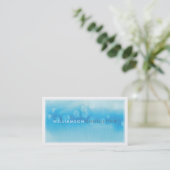 WATERVERF VISITEKAARTJE :: Modern trendy blauw (Staand voorkant)