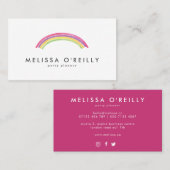 Waterverf Visitekaartje regenboogpartij (Voorkant / Achterkant)