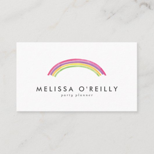 Waterverf Visitekaartje regenboogpartij (Voorkant)