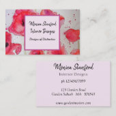 Waterverf Visitekaartje rode papaverbloemen (Voorkant / Achterkant)