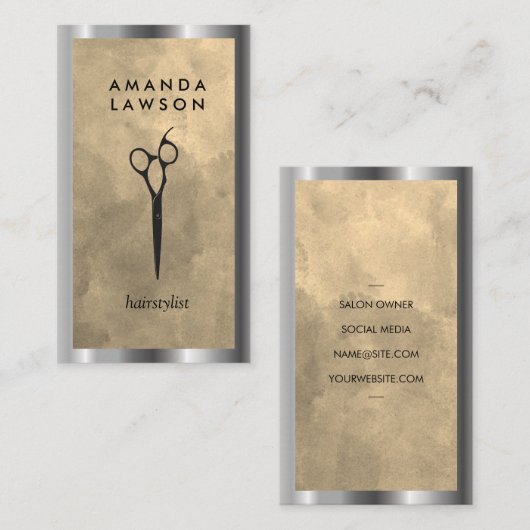 Waterverf Visitekaartje schaar