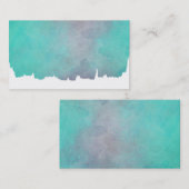 waterverf visitekaartje sjabloon blauw abstract (Voorkant / Achterkant)