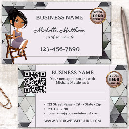 Waterverf Visitekaartje voor benoeming van verlosk Afsprakenkaartje