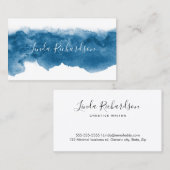 Waterverf visitekaartjes - chic blue (Voorkant / Achterkant)