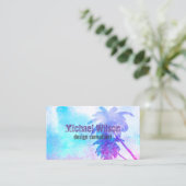 waterverf visitekaartjes van tropische palmbomen (Staand voorkant)