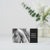 Waterverf Visitekaartjes van zwarte en witte paard (Staand voorkant)