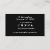 Waterverf Visitekaartjes van zwarte en witte paard (Achterkant)