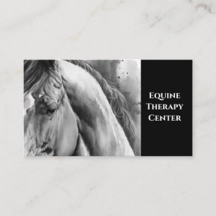 Waterverf Visitekaartjes van zwarte en witte paard