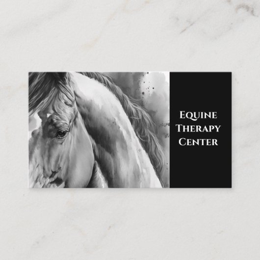 Waterverf Visitekaartjes van zwarte en witte paard (Voorkant)