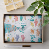 Waterverf Visliefhebber 80ste verjaardag  Tissuepapier (Geschenk)