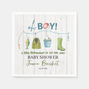Waterverf Vislijn Baby Shower Jongen Servet