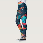 Waterverf Vissen: Deep Blue Naadloos Leggings (Links)