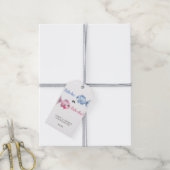 Waterverf Vissen Geslacht Onthulling Cadeaulabel (Met Touw)