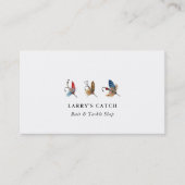  Waterverf Vissen haken Gevist Visitekaartje (Voorkant)