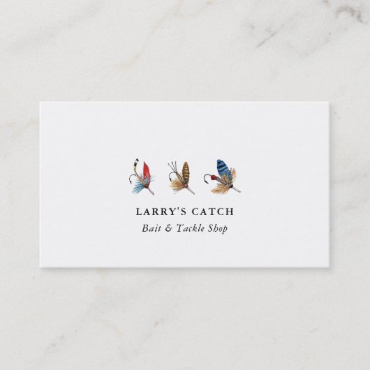 Waterverf Vissen haken Gevist Visitekaartje (Voorkant)