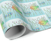 Waterverf vissen zwemmen in riet cadeaupapier (Rol Hoek)