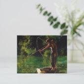 waterverf visser briefkaart (Staand voorkant)