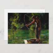 waterverf visser briefkaart (Voorkant / Achterkant)