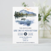 Waterverf Vist, Bergen, Meer Verjaardagsfeest Kaart (Staand voorkant)