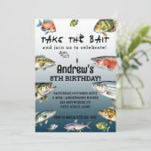 Waterverf Vist met aas Kaart (Staand voorkant)