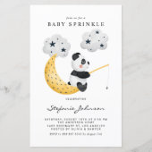 Waterverf Vist Panda Baby Sprinkle Invite (Voorkant)