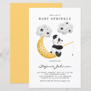 Waterverf Vist Panda Baby Sprinkle Invite