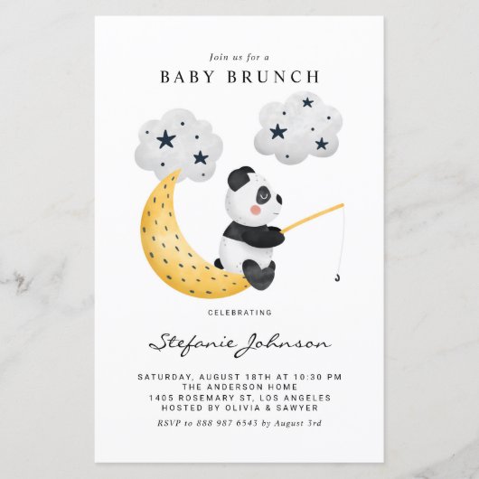 Waterverf Vist uitnodiging van het Baby shower Pan (Voorkant)