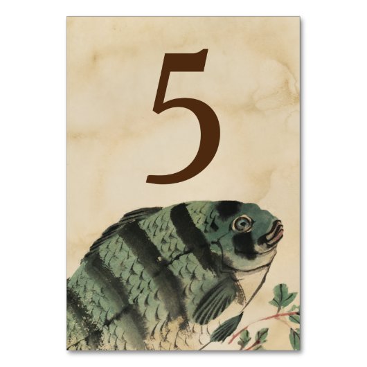  Waterverf vistabelnummer Kaart (Voorkant)