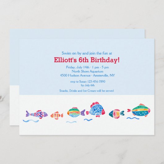 Waterverf visuitnodiging kaart (Voorkant / Achterkant)