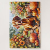 Waterverf Vizsla in het najaar Legpuzzel (Verticaal)