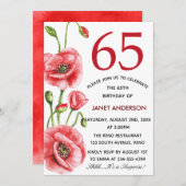 Waterverf Vlaanderen papaver 65e verjaardag Kaart (Voorkant / Achterkant)