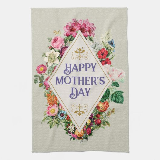 Waterverf Vlaanderen Vloer Tuin Grijs Theedoek (Verticaal)