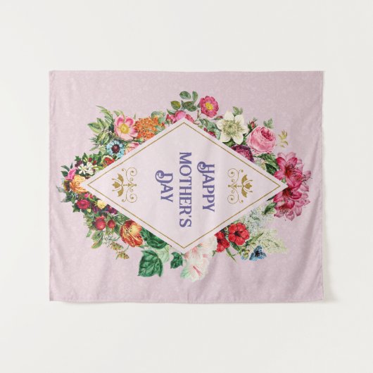  Waterverf Vlaanderen Vloertuinroze Wandkleed (Voorkant (horizontaal))