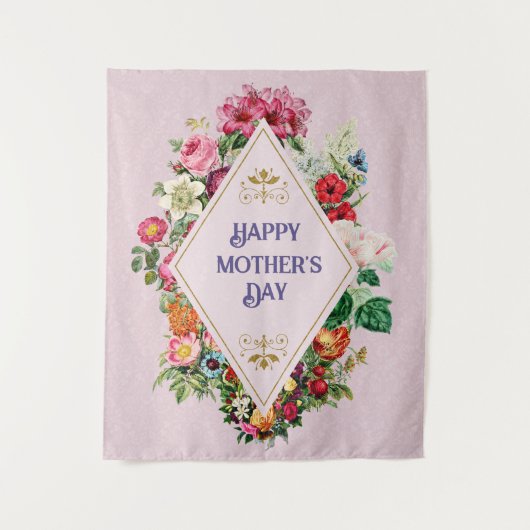  Waterverf Vlaanderen Vloertuinroze Wandkleed (Voorkant)