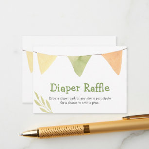 Waterverf Vlag Banner Baby shower Diaper Raffle Informatiekaartje