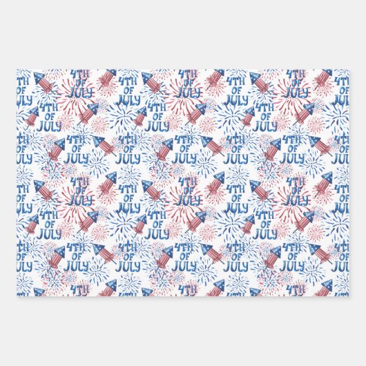 Waterverf vlag van de VS Inpakpapier Vel (Voorkant 2)