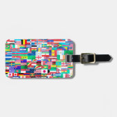 Waterverf vlaggen van de wereld bagagelabel (Voorkant horizontaal)