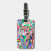 Waterverf vlaggen van de wereld bagagelabel (Voorkant verticaal)