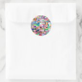 Waterverf vlaggen van de wereld ronde sticker (Tas)