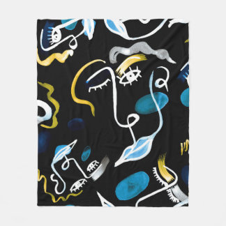 Waterverf vlakken en geometrische vormen abstract  fleece deken