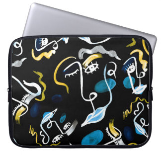 Waterverf vlakken en geometrische vormen abstract laptop sleeve