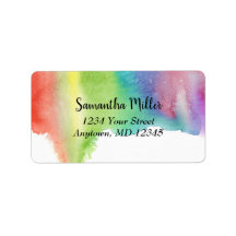 Waterverf Vlek | Abstract Adreslabel