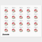 Waterverf vlieg agarisch - dank u baby shower ronde sticker (Vel)