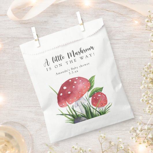 Waterverf vlieg agarisch is onderweg! baby shower bedankzakje (Geknipt)